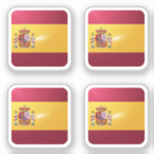 Spanje vierkante glossy vlag sticker (Voorkant)
