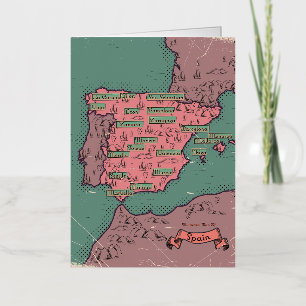 Spanje Vintage oude kaart
