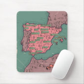 Spanje Vintage oude kaart Muismat (Met muis)
