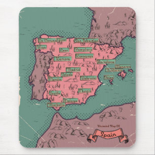Spanje Vintage oude kaart Muismat
