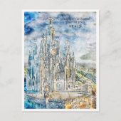 Spanje vintage reizen waterverf briefkaart (Voorkant)