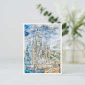 Spanje vintage reizen waterverf briefkaart (Staand voorkant)