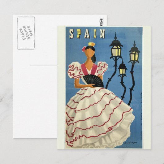 SPANJE Vintage Travel briefkaart (Voorkant / Achterkant)