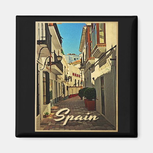 Spanje Vintage Travel Magneet (Voorkant)