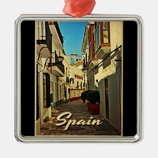 Spanje Vintage Travel Metalen Ornament (Voorkant)