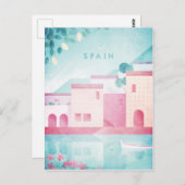 Spanje Vintage Travel Poster - Art Briefkaart (Voorkant / Achterkant)