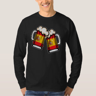 Spanje Vlag Bier Mok Cool Spaans Bier T-shirt