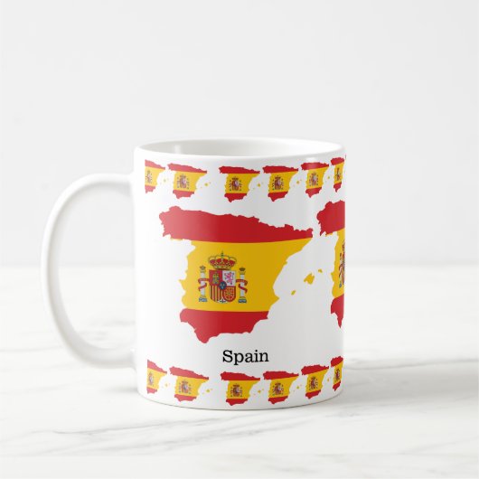 Spanje Vlag binnen kaart Souvenir Design Koffiemok (Links)