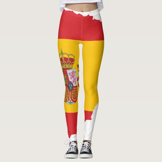Spanje Vlag binnen kaart Souvenir Design Leggings (Voorkant)