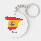 Spanje Vlag binnen kaart Souvenir Design Sleutelhanger (Achterkant)