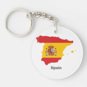 Spanje Vlag binnen kaart Souvenir Design Sleutelhanger (Voorkant)