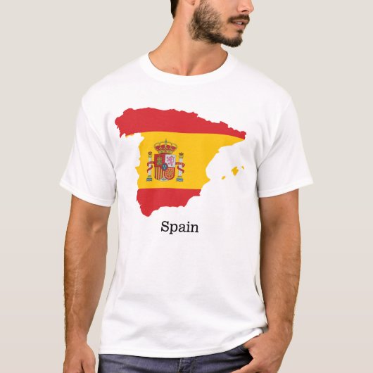 Spanje Vlag binnen kaart Souvenir Design T-shirt (Voorkant)