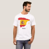Spanje Vlag binnen kaart Souvenir Design T-shirt (Voorkant volledig)