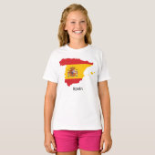 Spanje Vlag binnen kaart Souvenir Design T-shirt (Voorkant volledig)