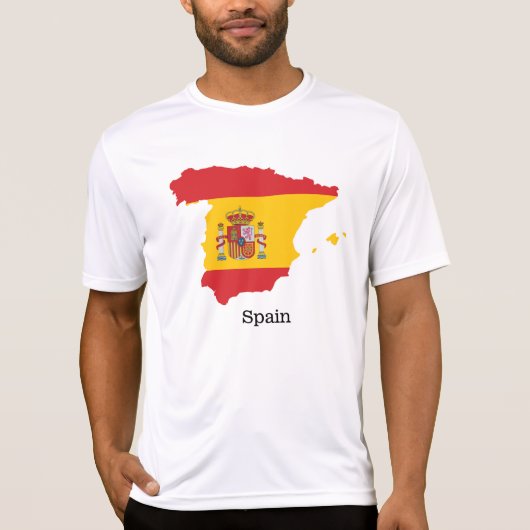 Spanje Vlag binnen kaart Souvenir Design T-shirt (Voorkant)