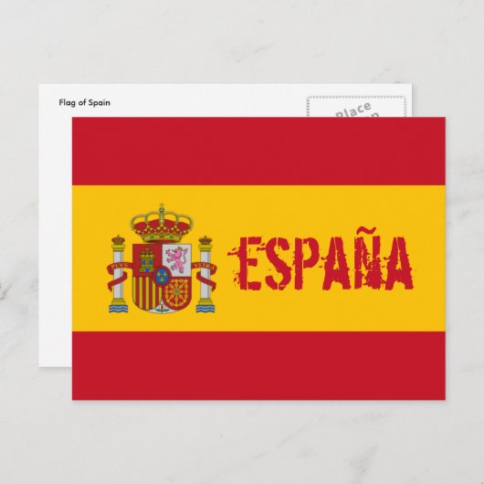 spanje vlag briefkaart (Voorkant / Achterkant)