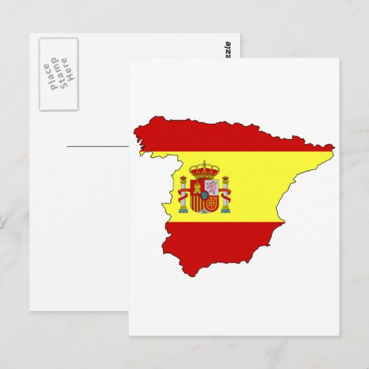 Spanje-vlag Briefkaart (Voorkant / Achterkant)