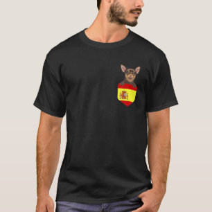 Spanje vlag bruin chihuahua dog in zakje t-shirt