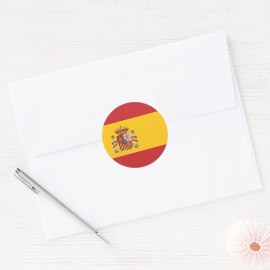 Spanje Vlag Classic Ronde Sticker (Envelop)
