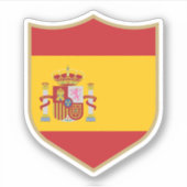 Spanje Vlag Embleem Patriottische Reizen Sticker (Voorkant)