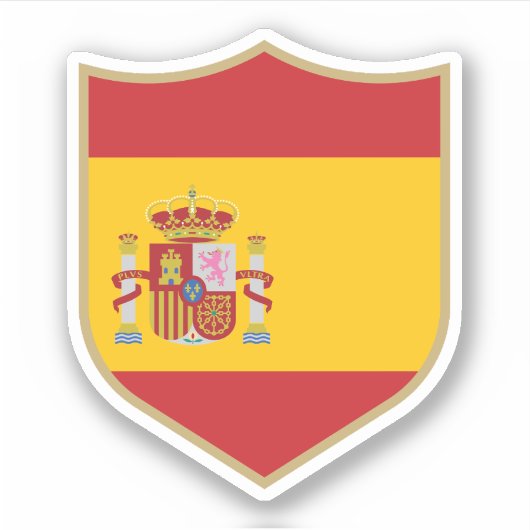 Spanje Vlag Embleem Patriottische Reizen Sticker (Voorkant)