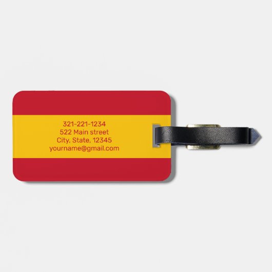 Spanje Vlag Gepersonaliseerde moderne reisbagage Bagagelabel (Achterkant horizontaal)