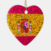 Spanje Vlag glitter-sierplant Keramisch Ornament (Rechts)