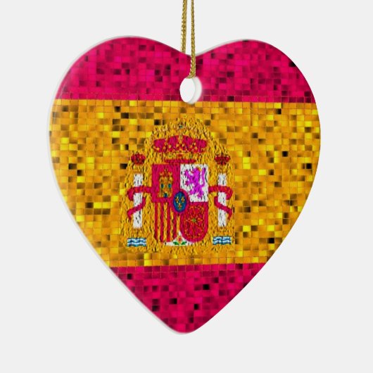 Spanje Vlag glitter-sierplant Keramisch Ornament (Rechts)