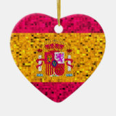 Spanje Vlag glitter-sierplant Keramisch Ornament (Voorkant)