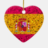Spanje Vlag glitter-sierplant Keramisch Ornament (Achterkant)