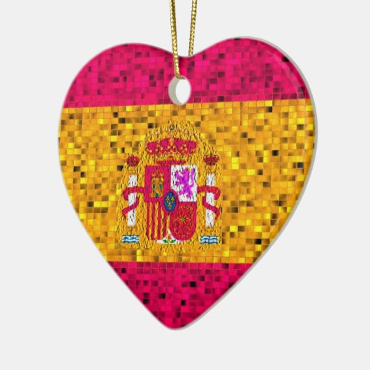 Spanje Vlag glitter-sierplant Keramisch Ornament (Links)