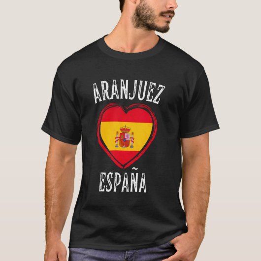 Spanje Vlag Hart Aranjuez Stad T-shirt (Voorkant)