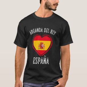 Spanje Vlag Hart Arganda Del Rey Stad T-shirt