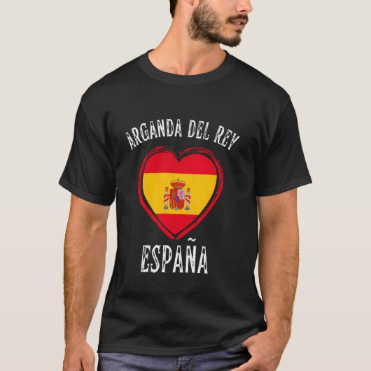 Spanje Vlag Hart Arganda Del Rey Stad T-shirt (Voorkant)