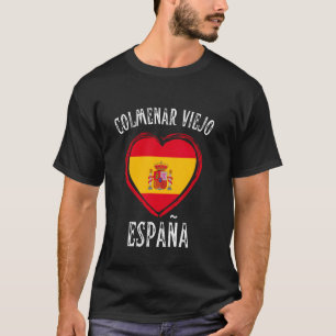 Spanje Vlag Hart Colmenar Viejo Stad T-shirt