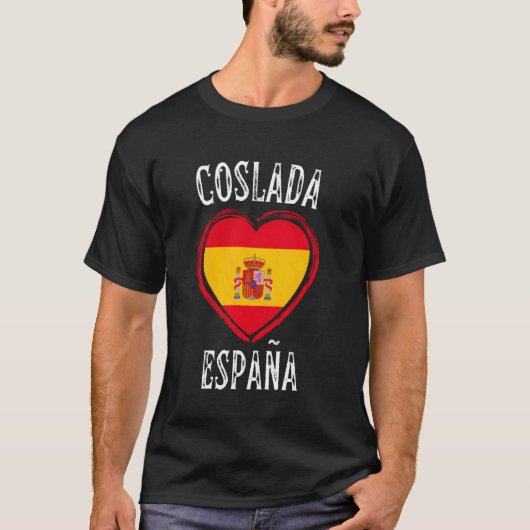 Spanje Vlag Hart Coslada Stad T-shirt (Voorkant)