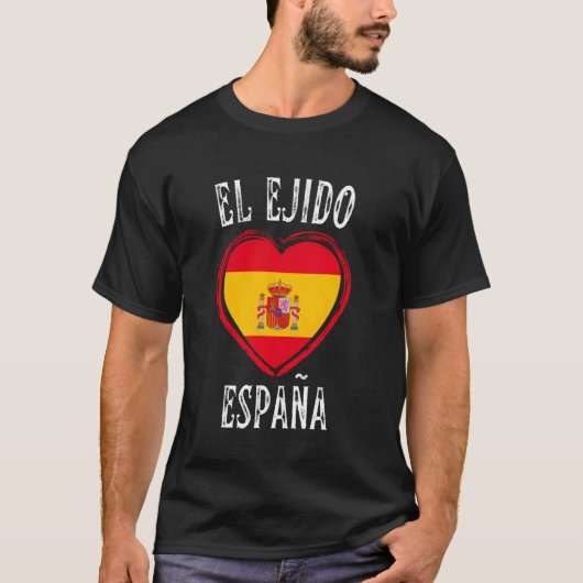 Spanje Vlag Hart El Ejido Stad T-shirt (Voorkant)