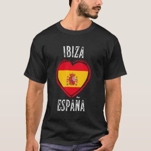 Spanje Vlag Hart Ibiza Stad T-shirt