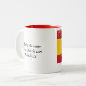 SPANJE VLAG KAART Schrift Gepersonaliseerd Tweekleurige Koffiemok (Voorkant links)