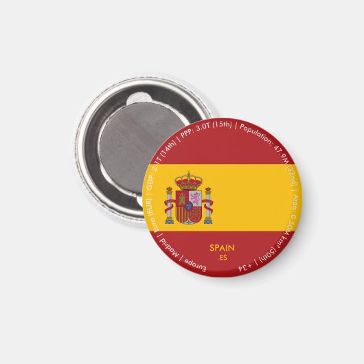 Spanje Vlag Magneet (Voorkant / Achterkant)