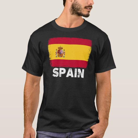 Spanje vlag ondersteunt Mannen van Spaanse volken T-shirt (Voorkant)