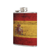 Spanje vlag op oude houten graan heupfles (Links)
