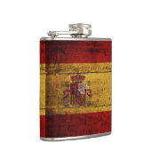 Spanje vlag op oude houten graan heupfles (Rechts)