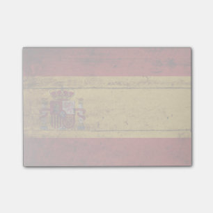 Spanje vlag op oude houten graan post-it® notes
