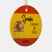 Spanje Vlag Ornament, gepersonaliseerd Spanje Keramisch Ornament (Rechts)