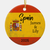 Spanje Vlag Ornament, gepersonaliseerd Spanje Keramisch Ornament (Voorkant)