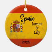 Spanje Vlag Ornament, gepersonaliseerd Spanje Keramisch Ornament (Achterkant)