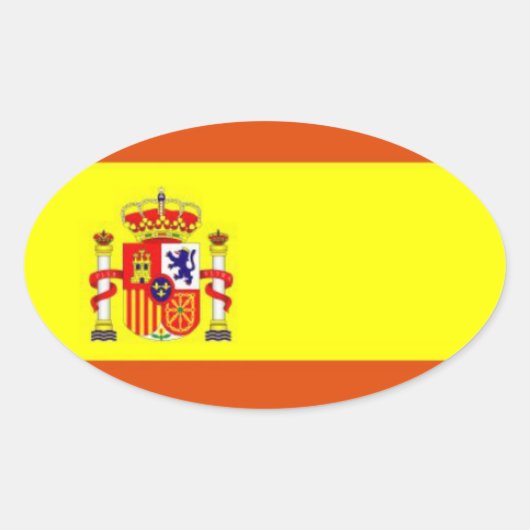 Spanje* Vlag Ovale Sticker (Voorkant)