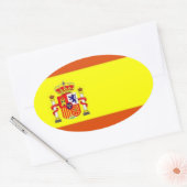 Spanje* Vlag Ovale Sticker (Envelop)