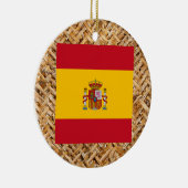 Spanje vlag over textielstof keramisch ornament (Rechts)